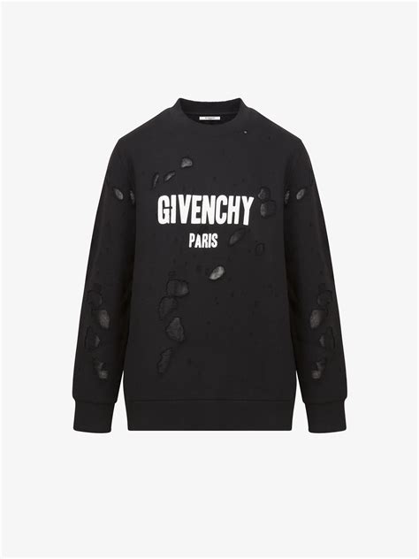 givenchy signature sweatshirt|sweatshirt givenchy paris destroyed.